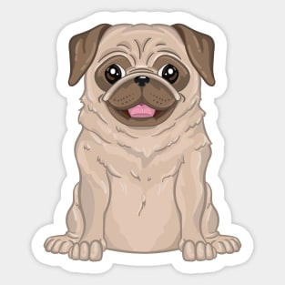 Cute pug puppy Sticker